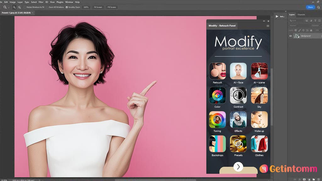 AI Modify Retouch Panel Free Download for Photoshop
