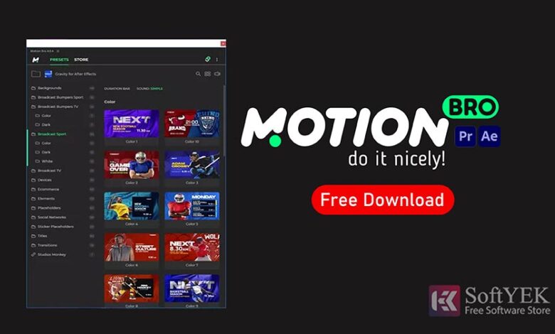 Motion Bro For After Effects & Premiere Pro free download